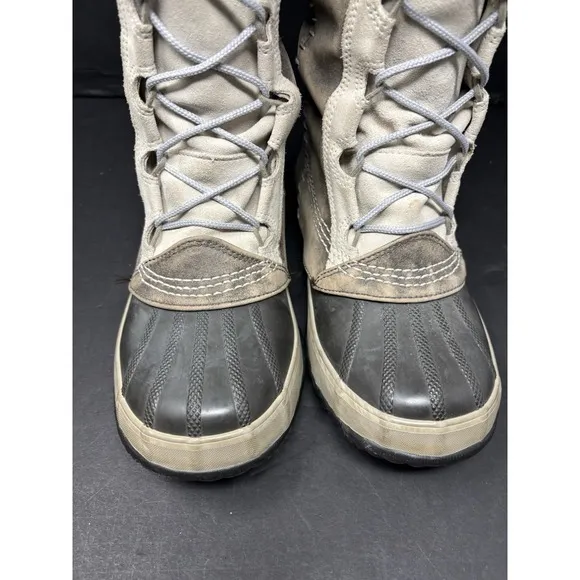 Sorel Cate The Great Boots Sz 8 Faux Fur Calf Height Lace Up NL1642-221