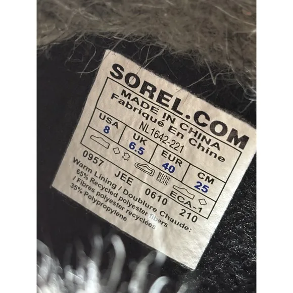 Sorel Cate The Great Boots Sz 8 Faux Fur Calf Height Lace Up NL1642-221