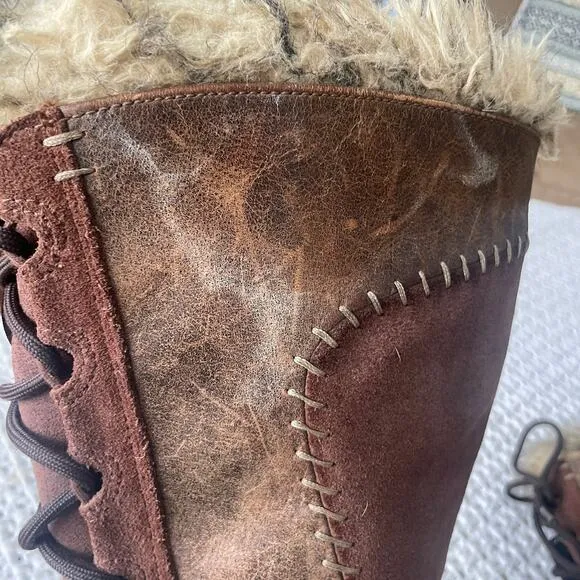 Sorel Cate the Great Winter Fur Trim Brown Knee High Boots