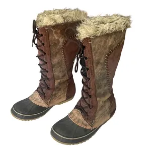 Sorel Cate the Great Winter Fur Trim Brown Knee High Boots