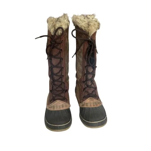 Sorel Cate the Great Winter Fur Trim Brown Knee High Boots