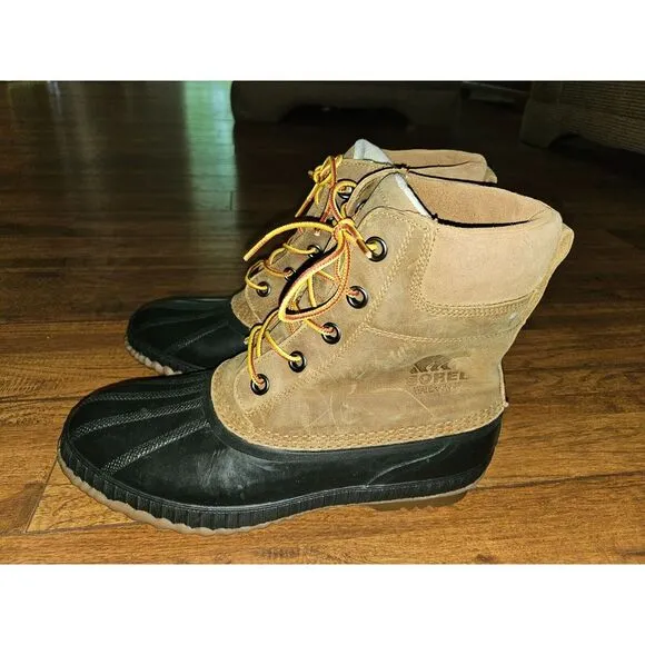 Sorel Cheyanne II Lace-Up Leather‎ Rain Boots, Brown Leather, Mens Size 10 1/2