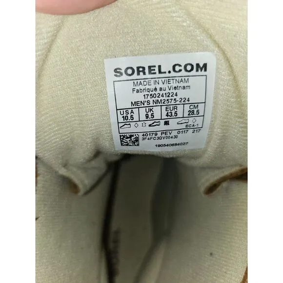 Sorel Cheyanne II Lace-Up Leather‎ Rain Boots, Brown Leather, Mens Size 10 1/2