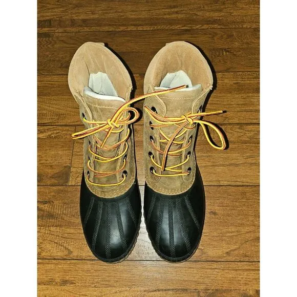 Sorel Cheyanne II Lace-Up Leather‎ Rain Boots, Brown Leather, Mens Size 10 1/2
