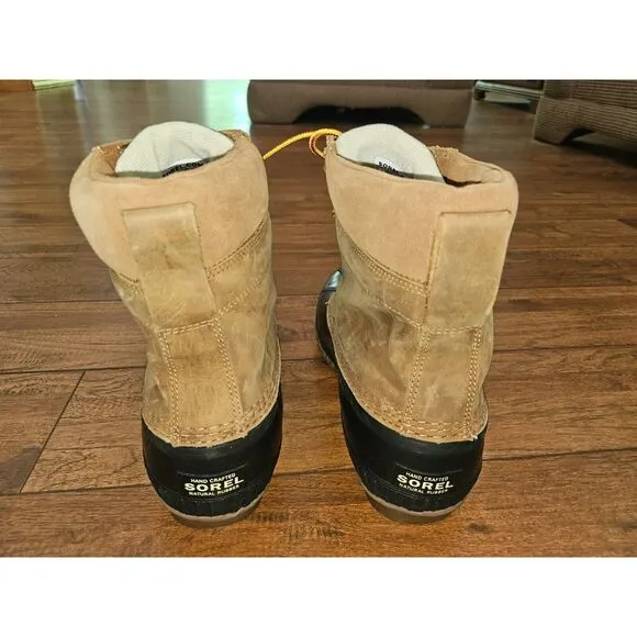 Sorel Cheyanne II Lace-Up Leather‎ Rain Boots, Brown Leather, Mens Size 10 1/2