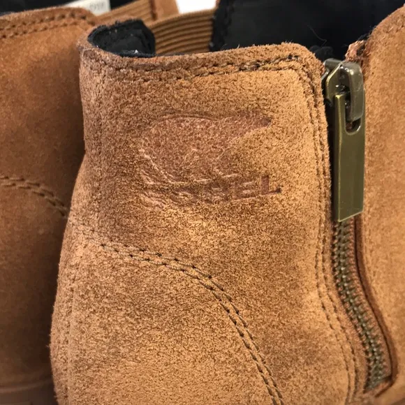 Sorel Evie Waterproof Women Suede Zip Wedge ankle Booties Boots Size 8