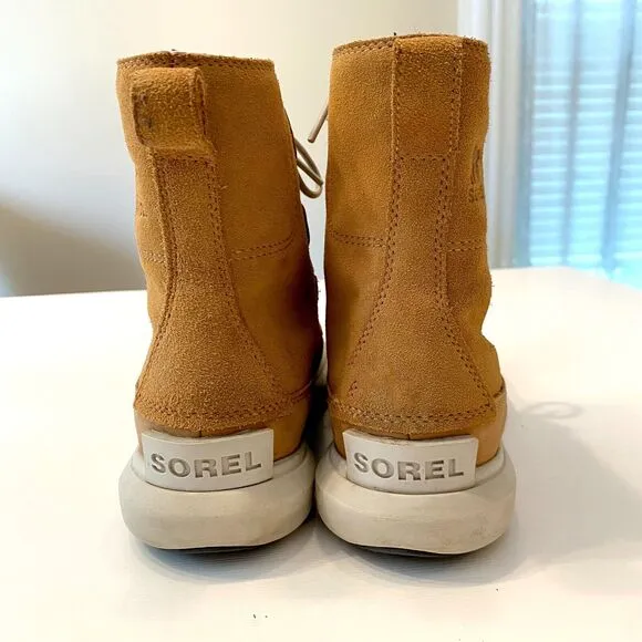 Sorel Explorer II‎ Joan Brown Leather Felt WP Winter Boots Women's Size 7 EU 38