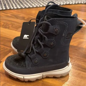 Sorel explorer toddler navy insulated boots size 9