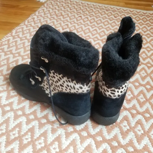 Sorel Faux Fur Animal Print Winter Boots Size 9m