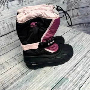 Sorel Flurry Winter Snow Boots Pink Outdoor Youth 3