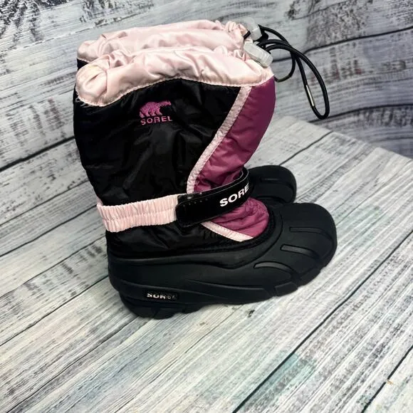 Sorel Flurry Winter Snow Boots Pink Outdoor Youth 3