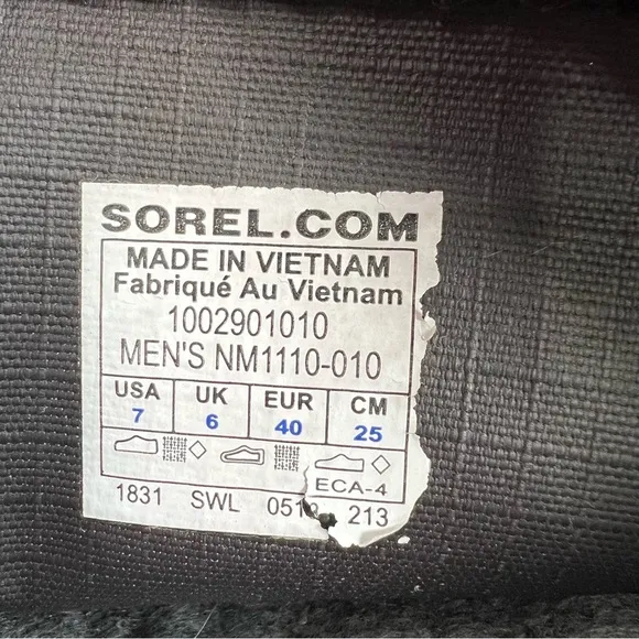 Sorel Glacier black insulated tall winter snow boots 7 250cm