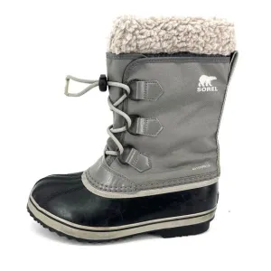 Sorel Gray Canvas Yoot Pac Kids Insulated Waterproof Winter Rain Boot 4