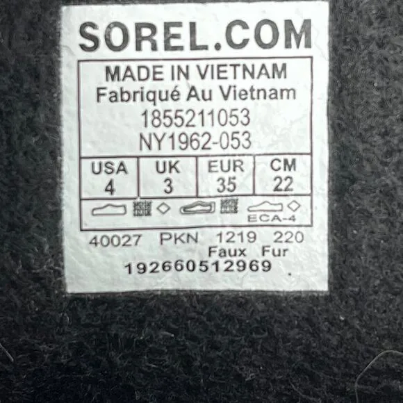 Sorel Gray Canvas Yoot Pac Kids Insulated Waterproof Winter Rain Boot 4