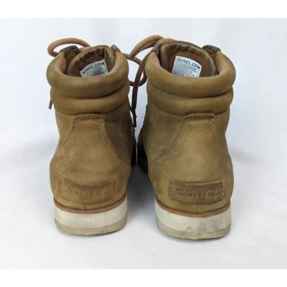 Sorel Harlow Women’s 8.5 Brown Tan Leather Ankle Lace Up Boots Booties Outdoor