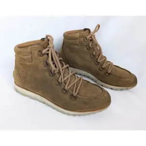 Sorel Harlow Women’s 8.5 Brown Tan Leather Ankle Lace Up Boots Booties Outdoor