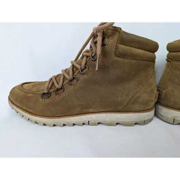 Sorel Harlow Women’s 8.5 Brown Tan Leather Ankle Lace Up Boots Booties Outdoor