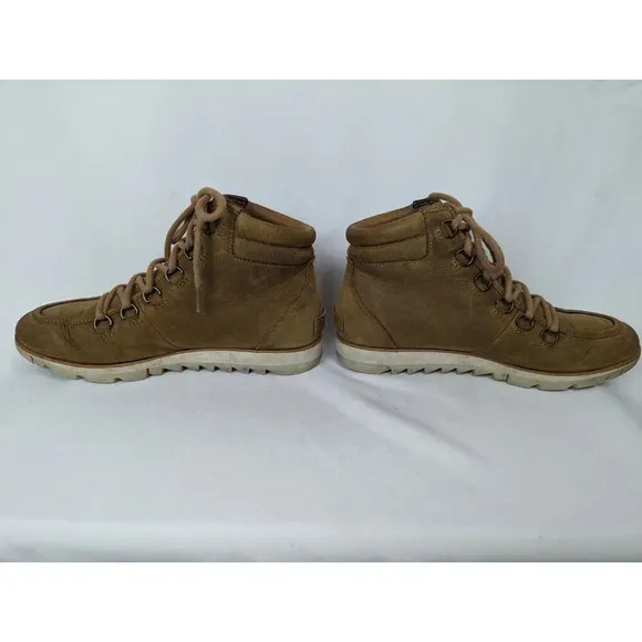 Sorel Harlow Women’s 8.5 Brown Tan Leather Ankle Lace Up Boots Booties Outdoor