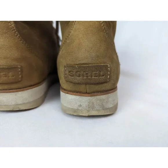 Sorel Harlow Women’s 8.5 Brown Tan Leather Ankle Lace Up Boots Booties Outdoor