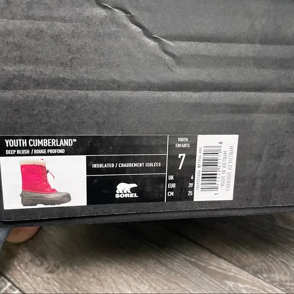 Sorel insulated winter know boots Cumberland youth girths size 7 waterproof NEW