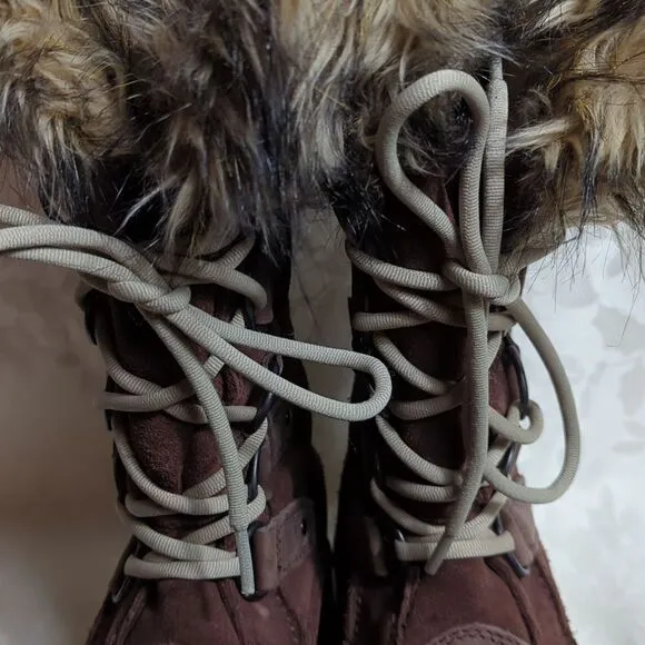 Sorel Joan of Arc Brown Waterproof Leather and Suede Boots