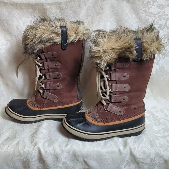Sorel Joan of Arc Brown Waterproof Leather and Suede Boots