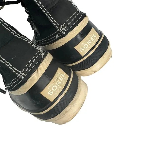 SOREL Joan of Arctic Lace Up Waterproof Insulated Winter Boots Black Size 6