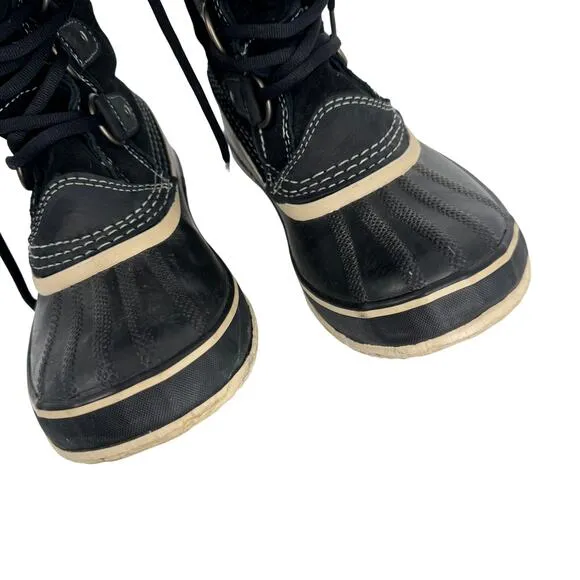 SOREL Joan of Arctic Lace Up Waterproof Insulated Winter Boots Black Size 6