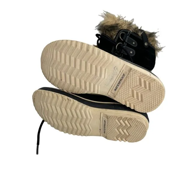 SOREL Joan of Arctic Lace Up Waterproof Insulated Winter Boots Black Size 6
