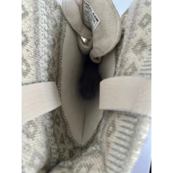 Sorel Joan of Arctic Leather Holiday Edition Boot Cream Silver Women Size 7.5