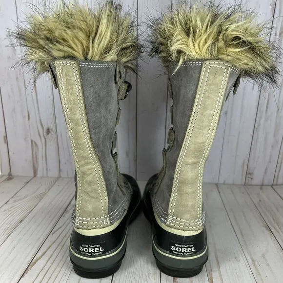 Sorel Joan Of Arctic Snow Boots Womens Size 6 Tall Insulated Waterproof Gray