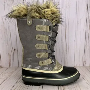 Sorel Joan Of Arctic Snow Boots Womens Size 6 Tall Insulated Waterproof Gray