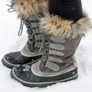 Sorel Joan of Arctic Tall Winter Boots Waterproof Faux Fur Size 8 Brown/Tan