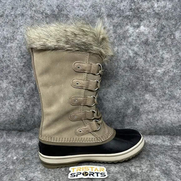 Sorel Joan of Arctic Waterproof Boots Womens Size 7.5 Brown Khaki Insulated