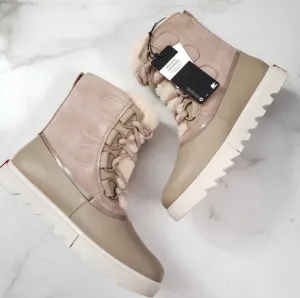 SOREL Joan Of Arctic Waterproof Snow     Boots Size 6.5 Taupe Winter