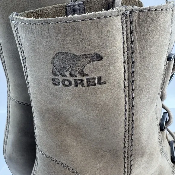 Sorel Joan of Arctic Wedge II Leather Boot Women 9.5 US NL3018-240 Ash Brown