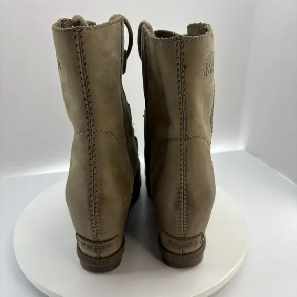 Sorel Joan of Arctic Wedge II Leather Boot Women 9.5 US NL3018-240 Ash Brown