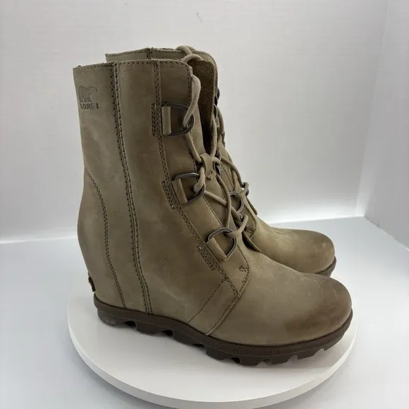 Sorel Joan of Arctic Wedge II Leather Boot Women 9.5 US NL3018-240 Ash Brown