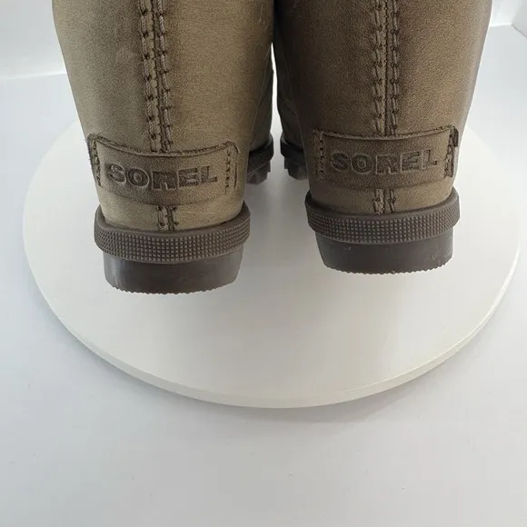 Sorel Joan of Arctic Wedge II Leather Boot Women 9.5 US NL3018-240 Ash Brown