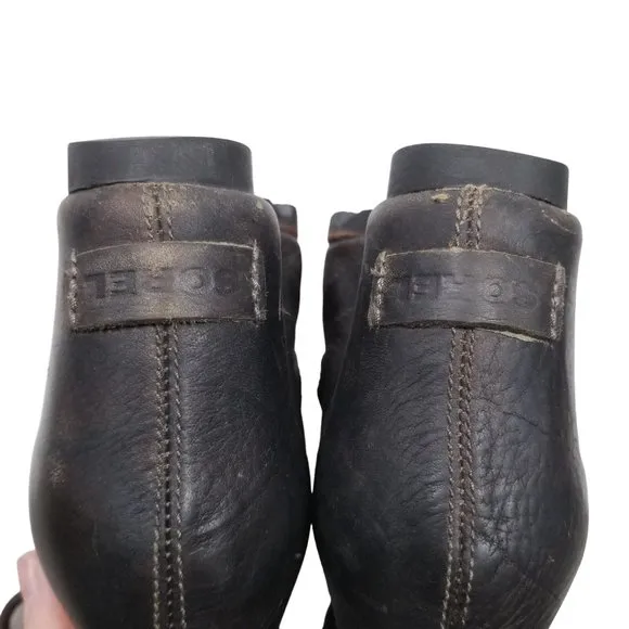 Sorel Joan of Arctic Wedge Mid Waterproof Leather Boots Grill Black Brown Sz 6.5