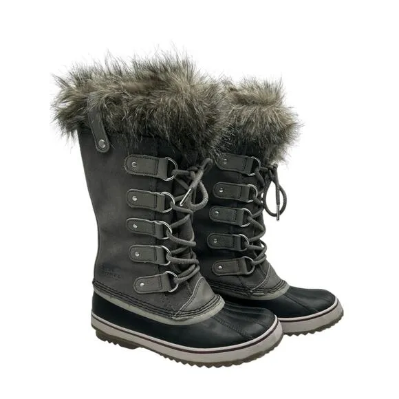 Sorel Joan of Arctic Women’s Size 7 Waterproof Tall Lace-up Snow Boots in Gray