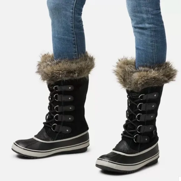 Sorel Joan of Artic Waterproof Boots w Faux Fur Winter Boots Size 9 EUC