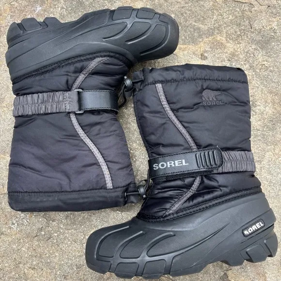 Sorel Kids Black Winter Boots Size 3