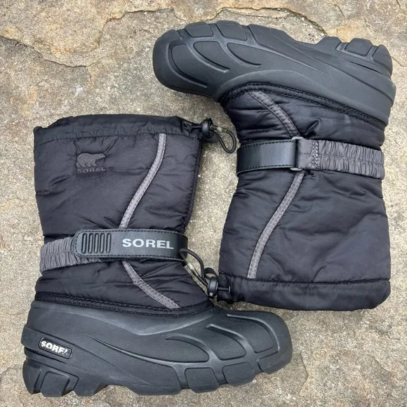 Sorel Kids Black Winter Boots Size 3