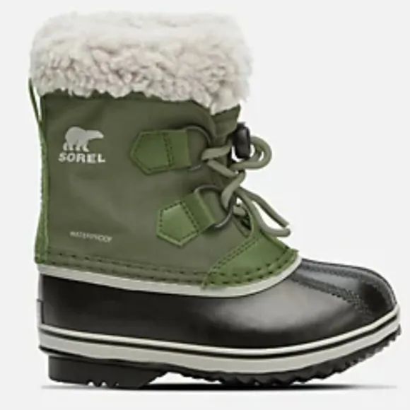 Sorel Kids Yoot Pac Green Snow Boots, Size 8 (Toddler) NWT