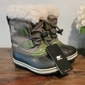 Sorel Kids Yoot Pac Green Snow Boots, Size 8 (Toddler) NWT