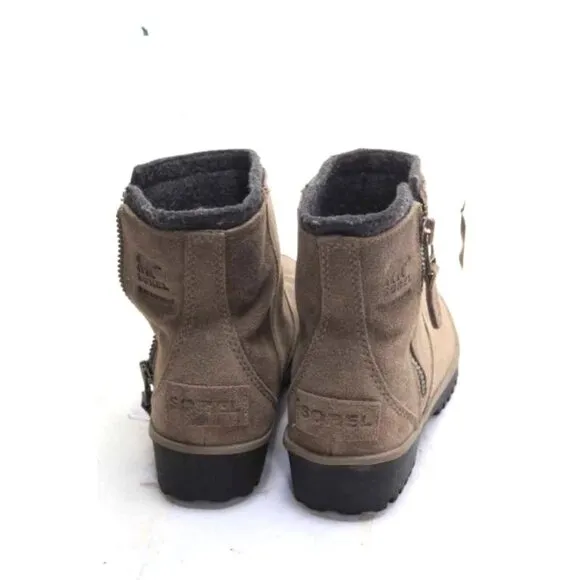 SOREL meadow side zip ankle boots waterproof suede womens winter shoes sz 6