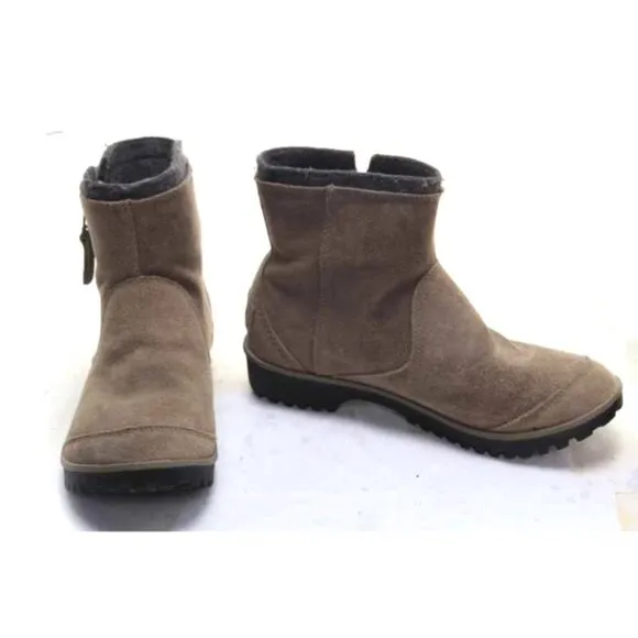 SOREL meadow side zip ankle boots waterproof suede womens winter shoes sz 6