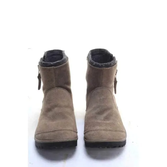 SOREL meadow side zip ankle boots waterproof suede womens winter shoes sz 6