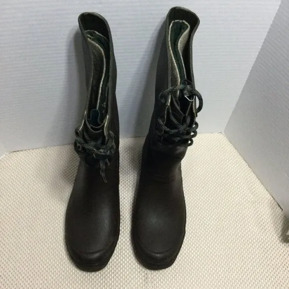 Sorel Mens Brown 100% Synthetic Fiber Lace Up Waterproof Rain Boots Size 11